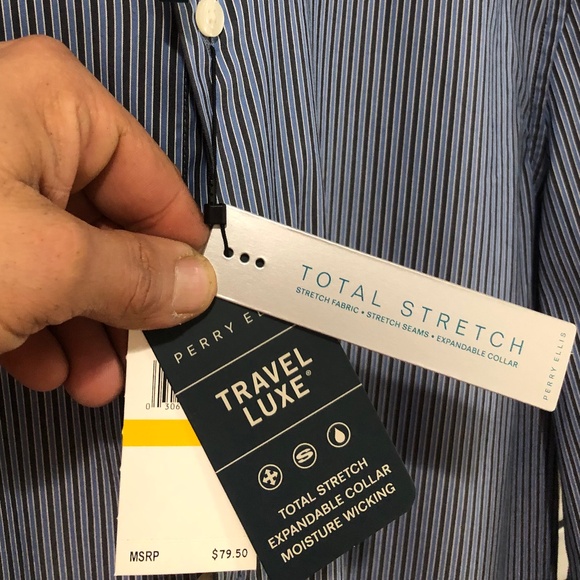 Perry Ellis Men's Slim-Fit Stretch Button-Down Blouse - Picture 1 of 4